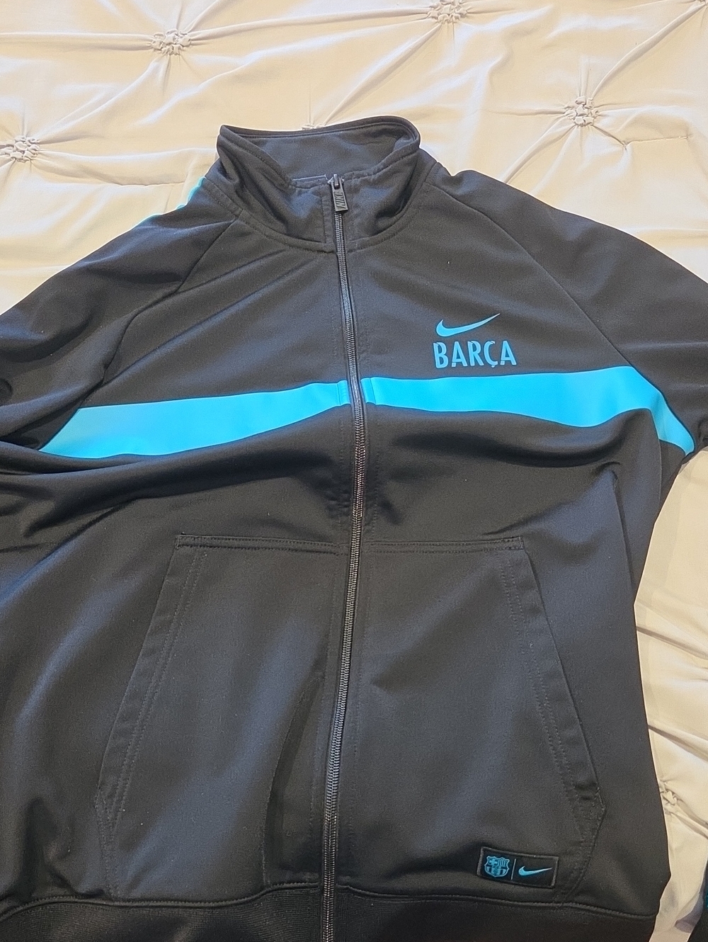 Nike Barça Black Jacket with Teal Stripe
